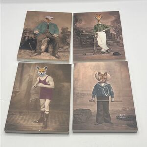 ANIMORPHIC Animal Old Fashioned Photo Art Ready to Hang-Set of 4